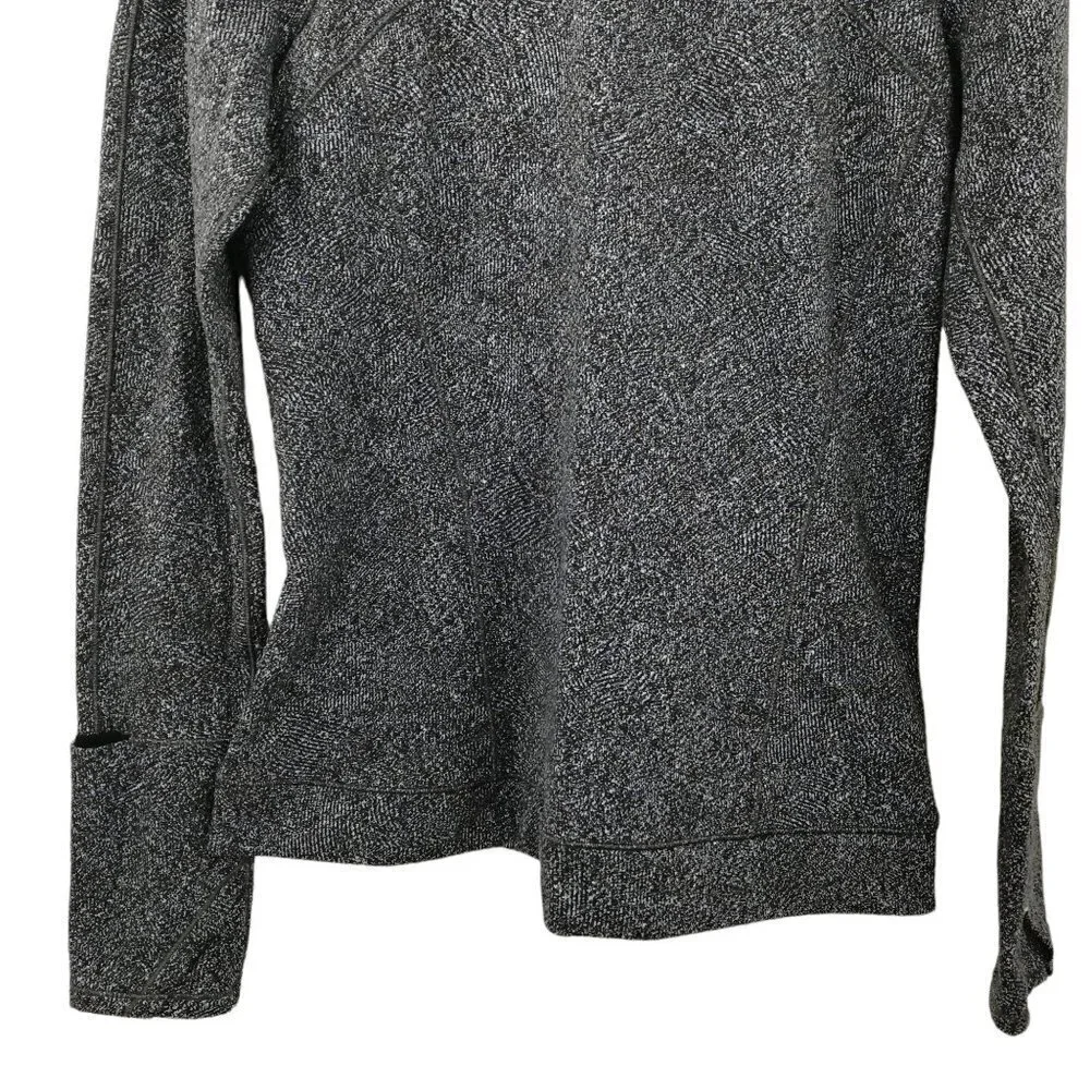 Lululemon Cypress Kiss Long Sleeve Size 10 Fusion Jacquard Black Violet Viola